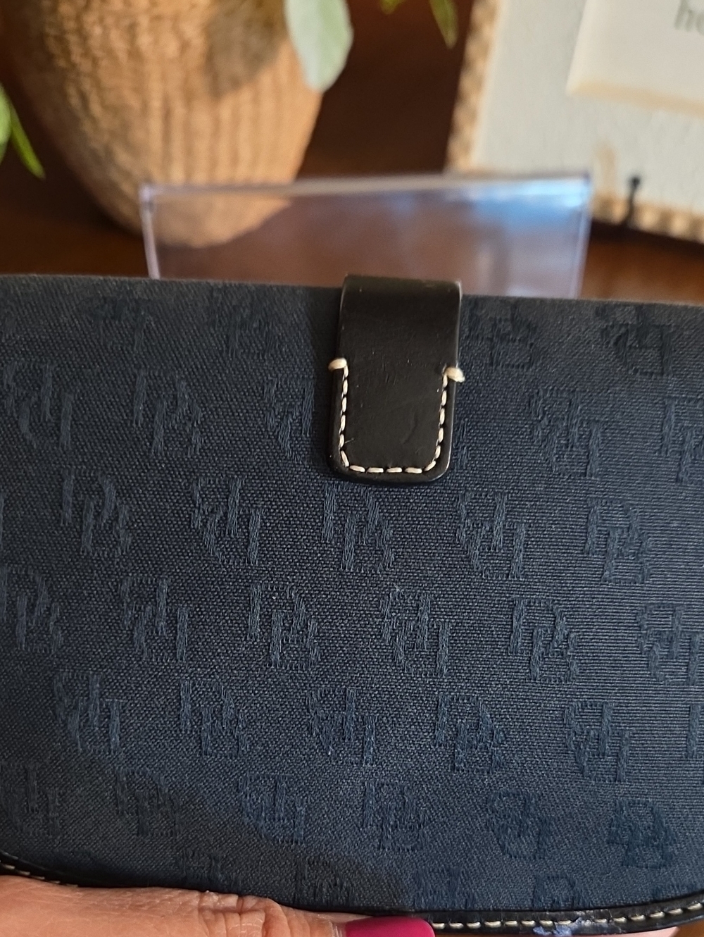 Dooney & Bourke Vintage Signature Monogram Flap Wristlet - Picture 15 of 16